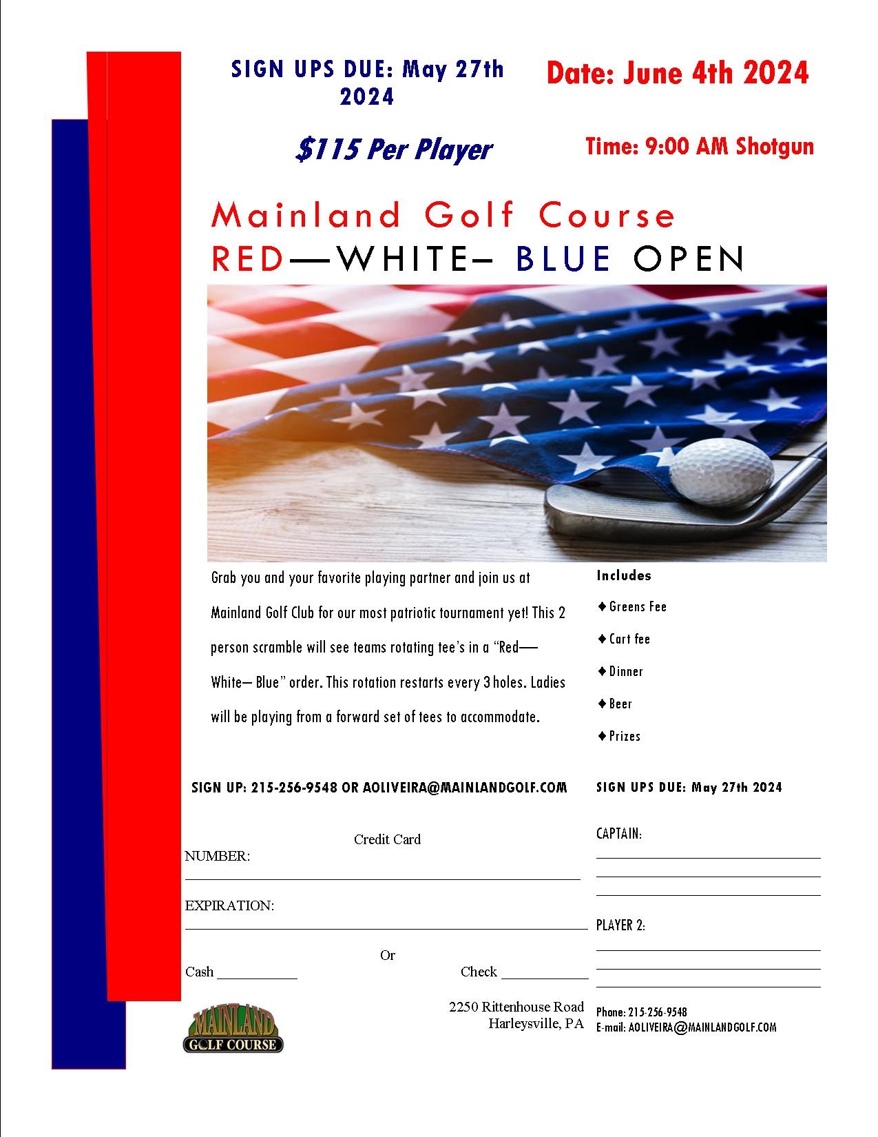 RED WHITE BLUE OPEN FLYER